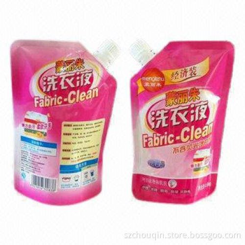 Customized Plastic Liquid Spout Bags for Washing Detergent, Customized Designs Available